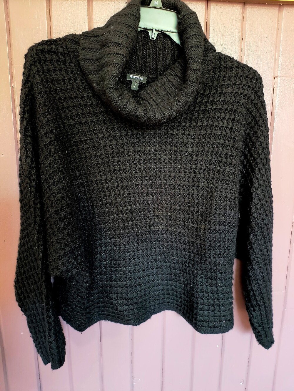 Express Black Chunky Cowl Neck Sweater - Women's